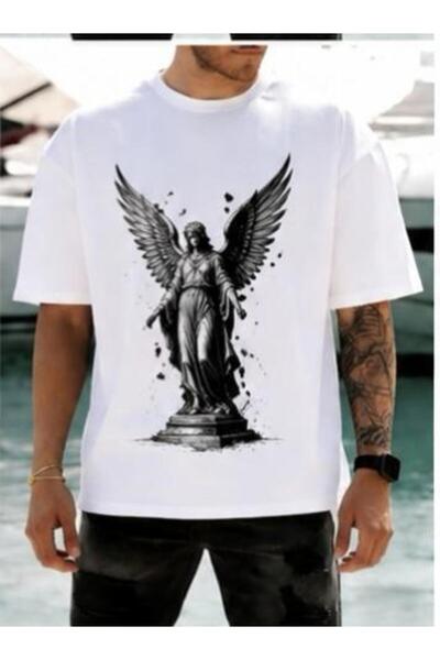 bellanova Unisex πολύχρωμο μπλουζάκι με στάμπα Oversize Streetwear Άνετη εφαρ...