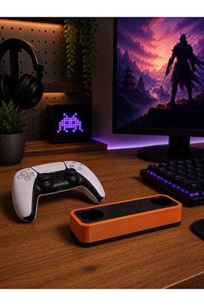 craftopya PS5 Dualsense Uyumlu Joystick Oyun Kolu Standı - Dekoratif Gamepad Tutucu Altlık - Turuncu