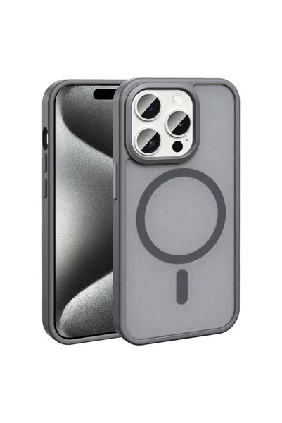 Giz Story iPhone 15 Pro Case Magsafe Supported Camera Raised Silicone Matte A...