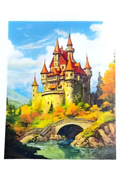 LİVA CRAFT Art & Craft Diamond Mosaic Painting, 30X40 Castle Bead Gluing Kit