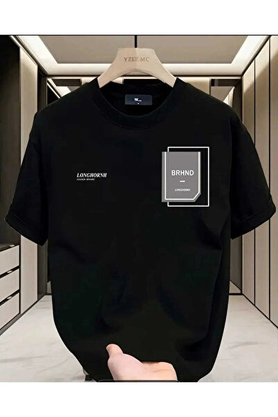 EYMORA Black Minimal Geometric Printed Unisex T-Shirt – Modern Design Casual ...
