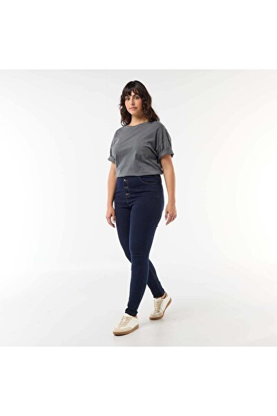 KIABI High-waisted skinny trousers - L30 BLUE
