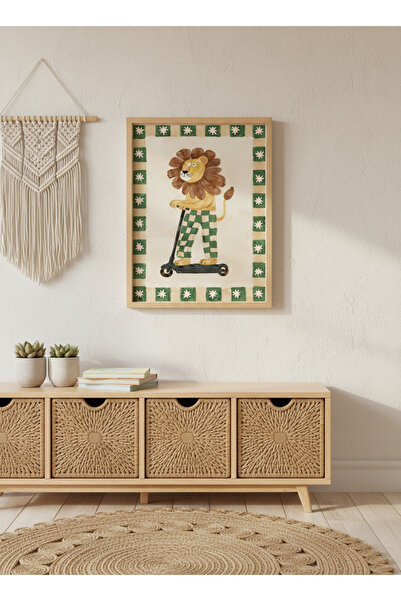 Creatick Design Masif Ahşap Çerçeveli Çocuk Ve Bebek Odası MDF Tablo İskandin...