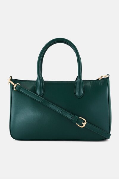 Caracol Women Plain Handbag, Dark Green
