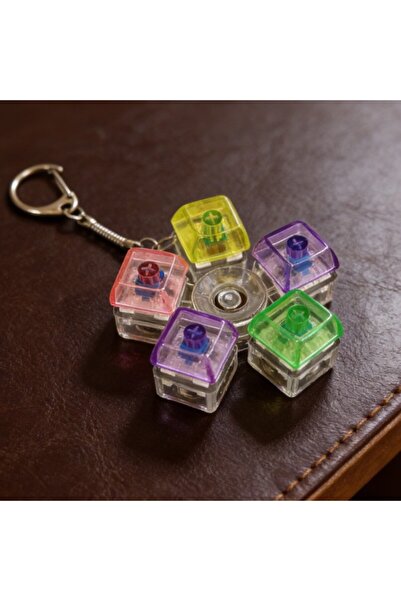 Choice15 5Keys-1PC LED Light Keyboard Keychain Fidget Toy Clickable Button St...