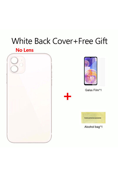 Choice5 غطاء خلفي زجاجي أبيض لهاتف آيفون 11، غطاء خلفي زجاجي سريع الاستبدال ل...