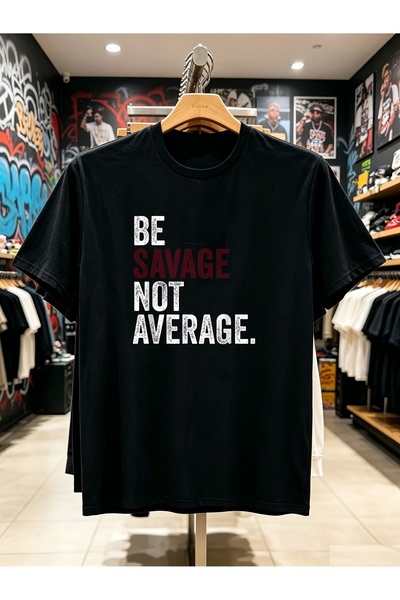 212Wear تي شيرت رياضي محفز للرجال من Be Savage Not Average، ذو رقبة دائرية، ق...