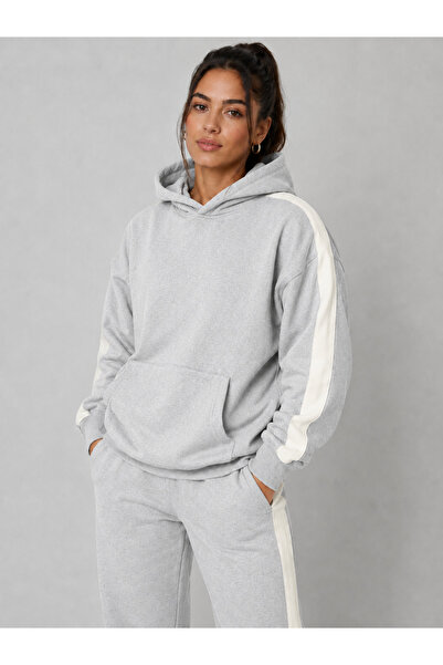 By Layina Women's Hooded Sweatshirt with Striped Details