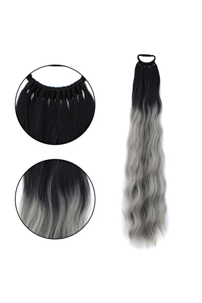 colezium Rubber Buckle Ponytail Water Wave / Black / Gray Ombre