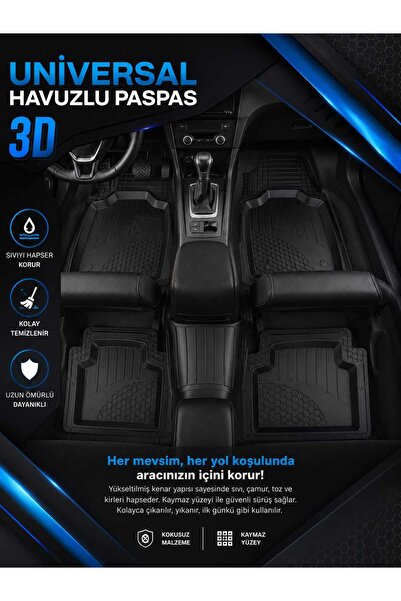 MODxAUTO HYUNDAİ ACCENT ERA UNİVERSAL HAVUZLU PASPAS TAKIMI 3D