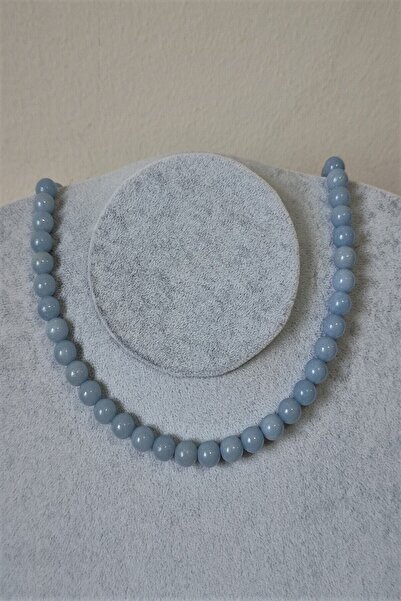 LADIN DOGALTAŞ Certified 8 Mm Real Moon Stone Natural Stone Necklace