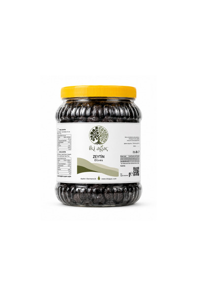 İki Ağaç Siyah Zeytin (Memecik yağlı salamura) 1 KG