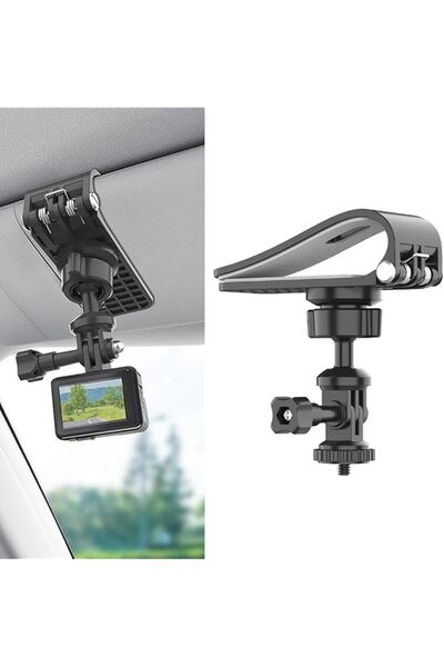 Generic Action Camera Mount for Sun Visor, Clip-on Action Camera Mount with U...