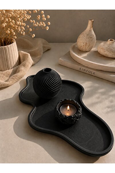 Sisay Home Noir Collection | Siyah Vazo Mumluk ve Vazo Seti