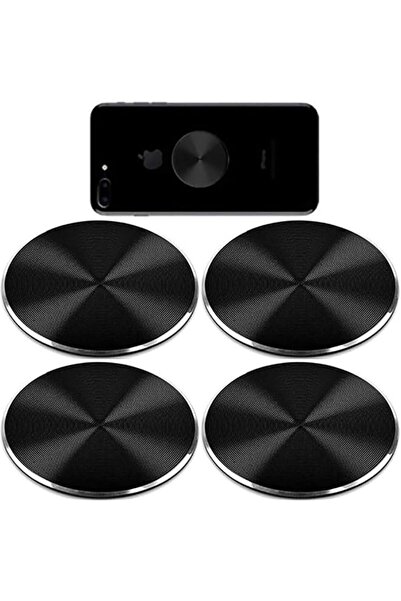 Generic 4 Pack Metal Plates Round Black Discs with Strong Adhesive for Magnet...