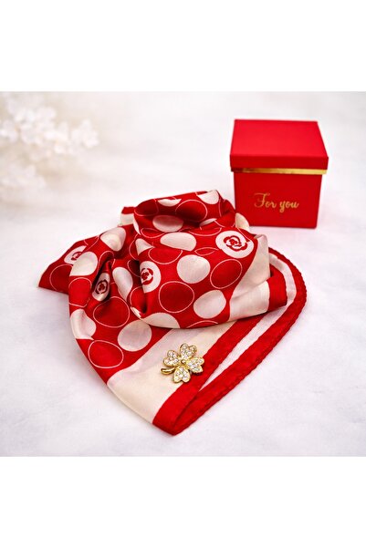 velve Set For You, esarfa eleganta cu brosa aurie, ambalata in cutie premium,...