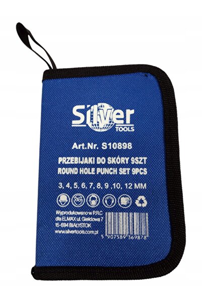 Silverina Set de perforatoare pentru piele 3-12mm, 9 piese, carcasă, argintiu...