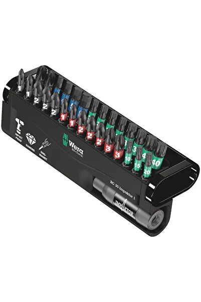 wera Bit-Check 30 Impactor 1 Bit Top Bottom Set, 30-Piece