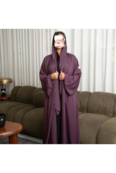 Anaqa Abaya Blackberry Purple Abaya with Wide Sleeves