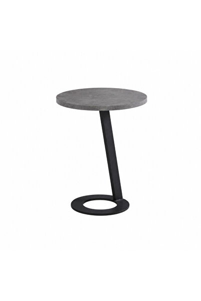 Palma homez Side Table Dark Gray and Black Wood 45X45 cm