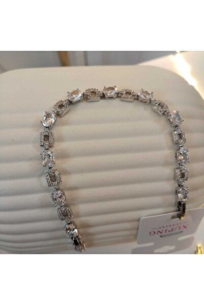 XUPING JEWELRY Xupimg Jewelry Silver Color Zircon Stone Chain Bracelet