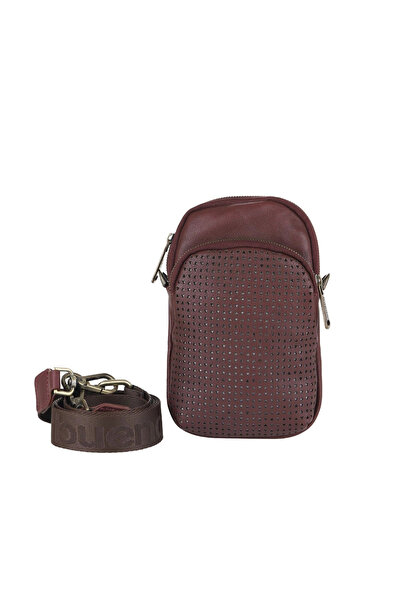 BUENO Burgundy Dark Leather Unisex Phone Bag
