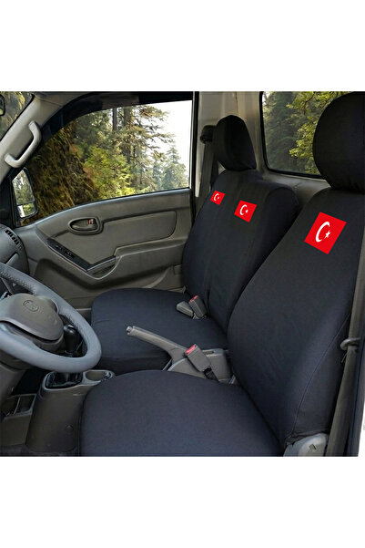 Antwax Hyundai H100 Siyah Penye Oto Koltuk Kılıfı - Türk Bayrağı Baskılı