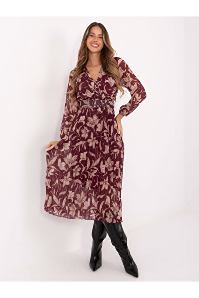Italy Moda Rochie Dama, ITALY MODA, Poliester, Rochie evazata, Bordo, model I...
