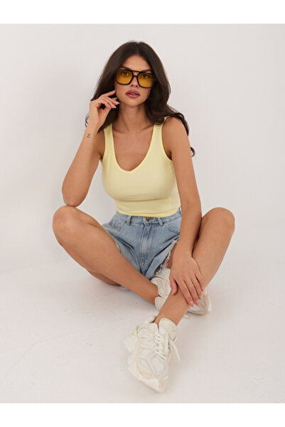 rue parıs Top Dama, RUE PARIS, Bumbac, Cu bretele, Galben deschis, model RV-T...