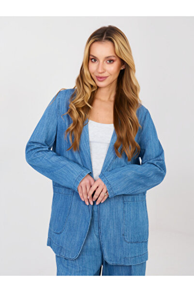 rue parıs Women's Jacket, RUE PARIS, Cotton, Long Sleeve, Blue, model IT-MA-F...