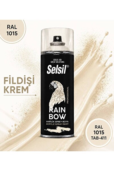 Selsil RAİNBOW AKRİLİK SPREY BOYA FİLDİŞİ KREM RAL 1015 (400 ML)