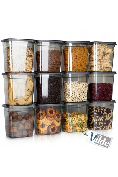Vilde 12x Recipiente pentru produse coacute, produse vrac, alimente, cafea, z...