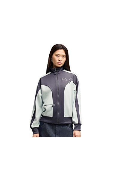 Puma T7 Relaxed Track Jacket Women's Casual Jacket 63663235 Navy Blue