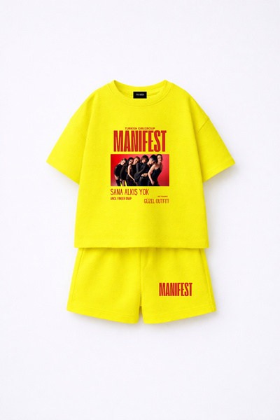fasardi Manifest Girls M6Nifestgirls Printed Oversize 100% Cotton T-Shirt Sho...