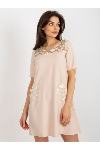 LAKERTA Rochie Dama, LAKERTA, Poliester, Rochie dreapta, Bej, model LK-SK-506...