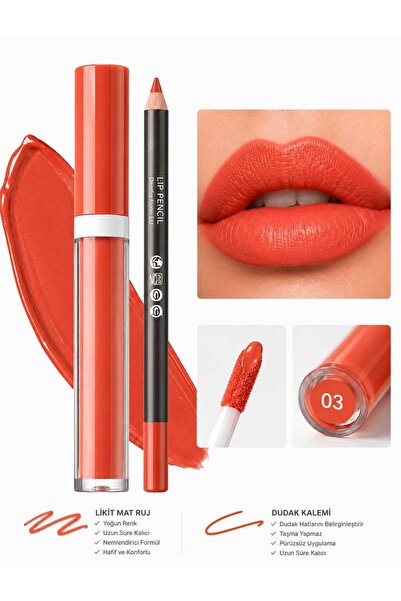 VitaMood Yaşam Liquid matte lipstick and lip liner set | intense color, long-...