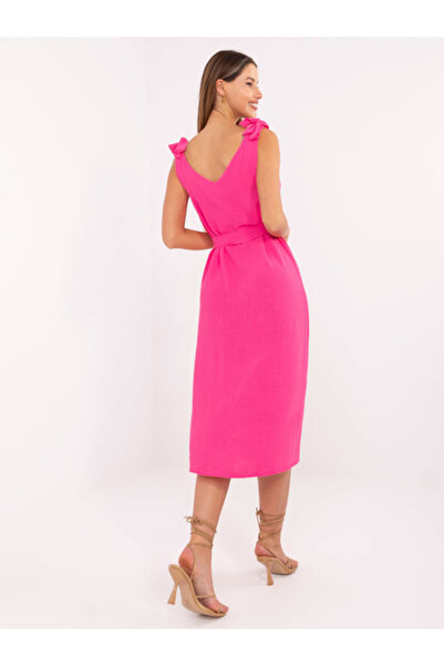 rue parıs Rochie Dama, RUE PARIS, Poliester, Cu bretele, Roz neon, model WN-S...