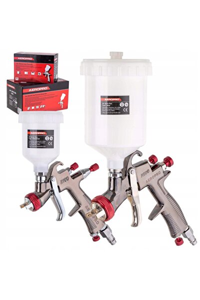 Aeropro 2x Pistol de vopsit LVLP MINI 1,0mm 125ml + Rezervor mare de 1,7mm 600ml