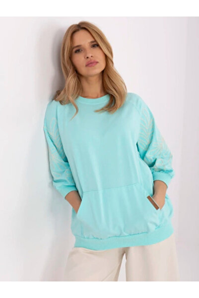 rue parıs Women's Sweatshirt, RUE PARIS, Cotton, 3/4 Sleeve, Mint, model RV-B...