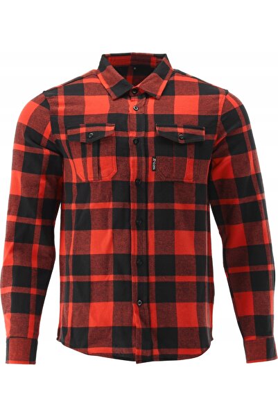 yato Cămașă bărbătească flanelată roșie din bumbac 170g/m² Mărimea L