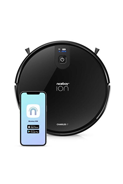 Niceboy Robot de curățenie ION Charles i7 Negru + Căști HIVE Pins Negru