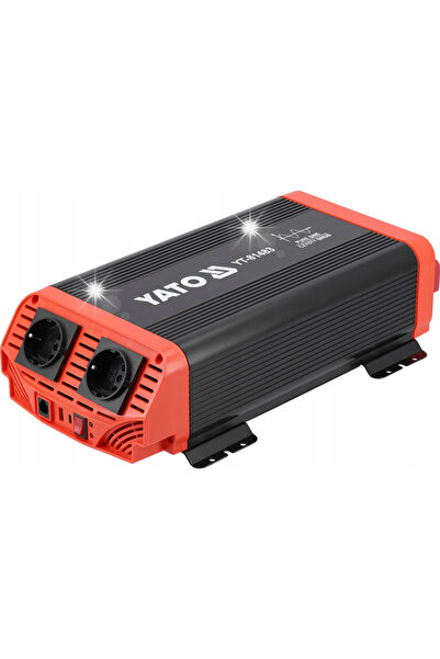 yato Convertor de tensiune curent continuu 12/230V 1000W USB-C Undă sinusoida...