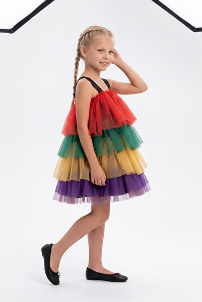 Colorinas Twinkly Girls' Colorful Tutu Princess Dress