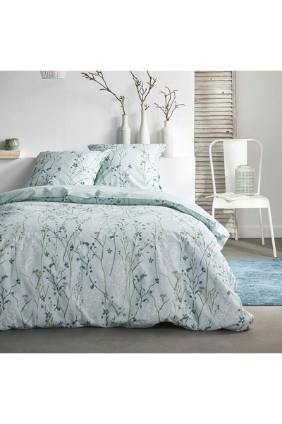 Today Set de lenjerie de pat din bumbac, verde, cu flori, 200 x 220 cm, cuver...