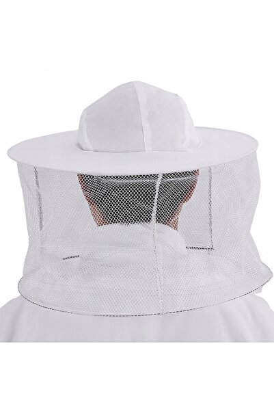 NO BRAND Bluză de apicultor cu șapcă, albă, XL