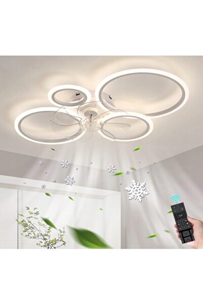 AjieQaQ Plafonieră LED reglabilă cu ventilator 60W, Pilot + Aplicație
