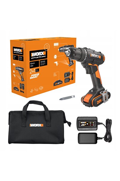 WORX Șurubelniță electrică WX100 30Nm 20V Acumulator 2,0Ah