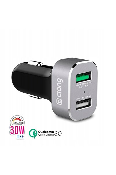 NO BRAND CRONG ÎNCĂRCĂTOR AUTO USB 30W QC 3.0+USB 2.4