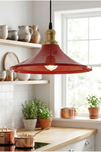 LUMINZO Ferino Bohem Metal Eskitme Aksesuar Bordo Metal Sarkıt 35 Cm Avize Ye...