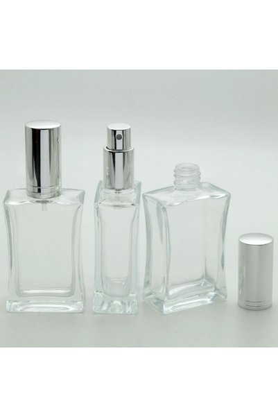 wellLine Boş Parfüm Şişesi 50 ml (1 ADET) (TEKRAR DOLDURULABİLİR) Içbükey Gri...